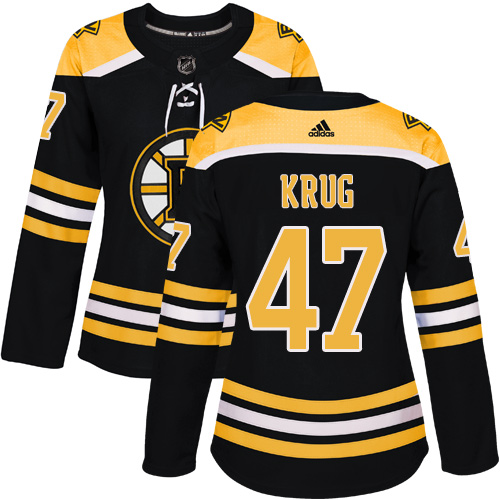 Adidas Boston Bruins #47 Torey Krug Black Home Authentic Women Stitched NHL Jersey